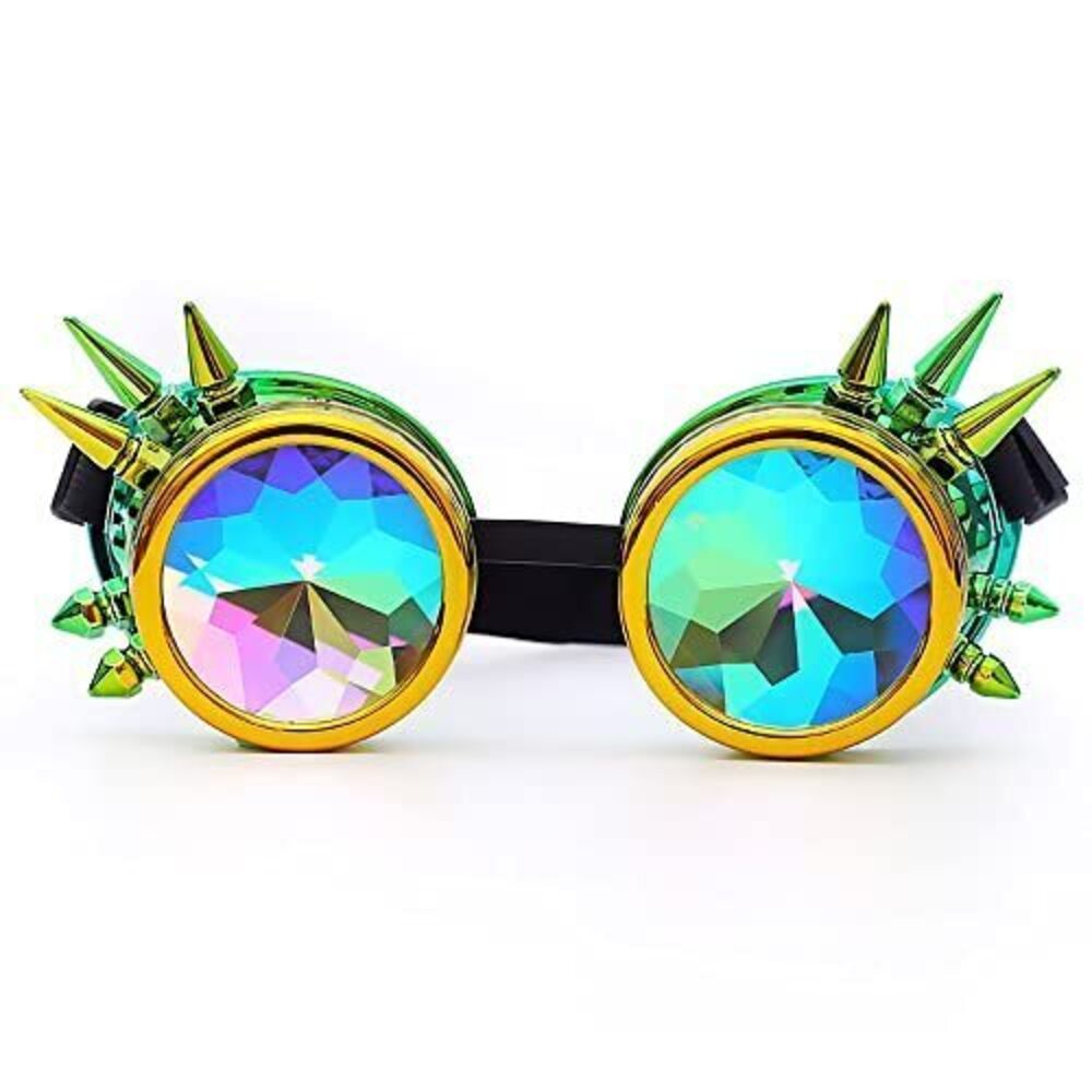 5206 Kaleidoscope Spiked Goggles with Adjustable StrapsCrystal Lenses